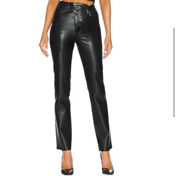 NWOT Revolve AGOLDE Recycled Leather Criss Cross Straight Pants in Detox Sz 30 - Picture 3 of 16